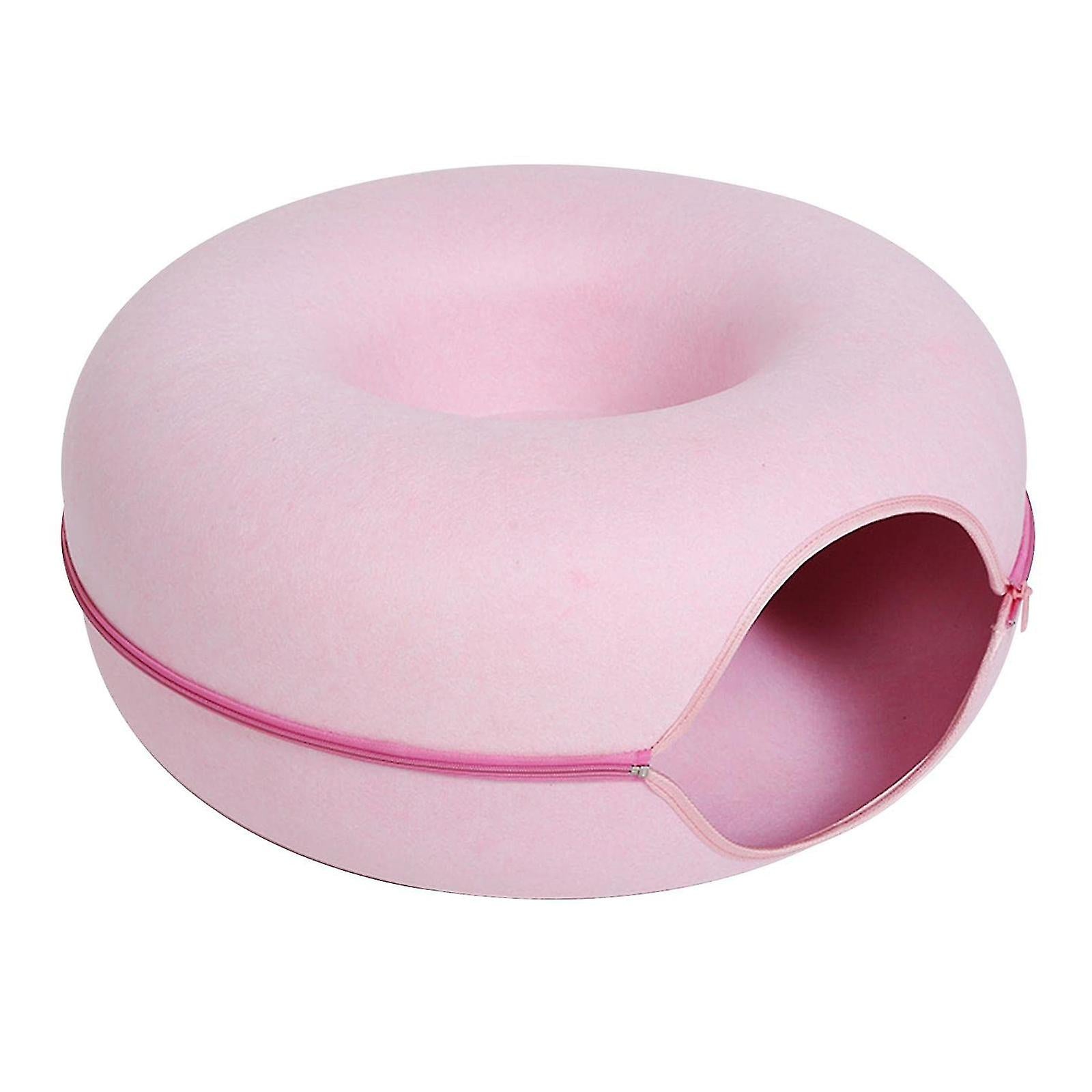 Variant image for Cozy Donut Cat Bed – Plush Material, Anti-Slip Base, 20-Inch Diameter, Ideal for Relaxation and Play-4