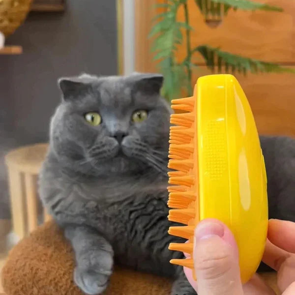 Luxury Cat Grooming Brush with Steam Technology for Relaxing Grooming and Shiny Coat – Soft Brush Hairs, Easy to Clean-2
