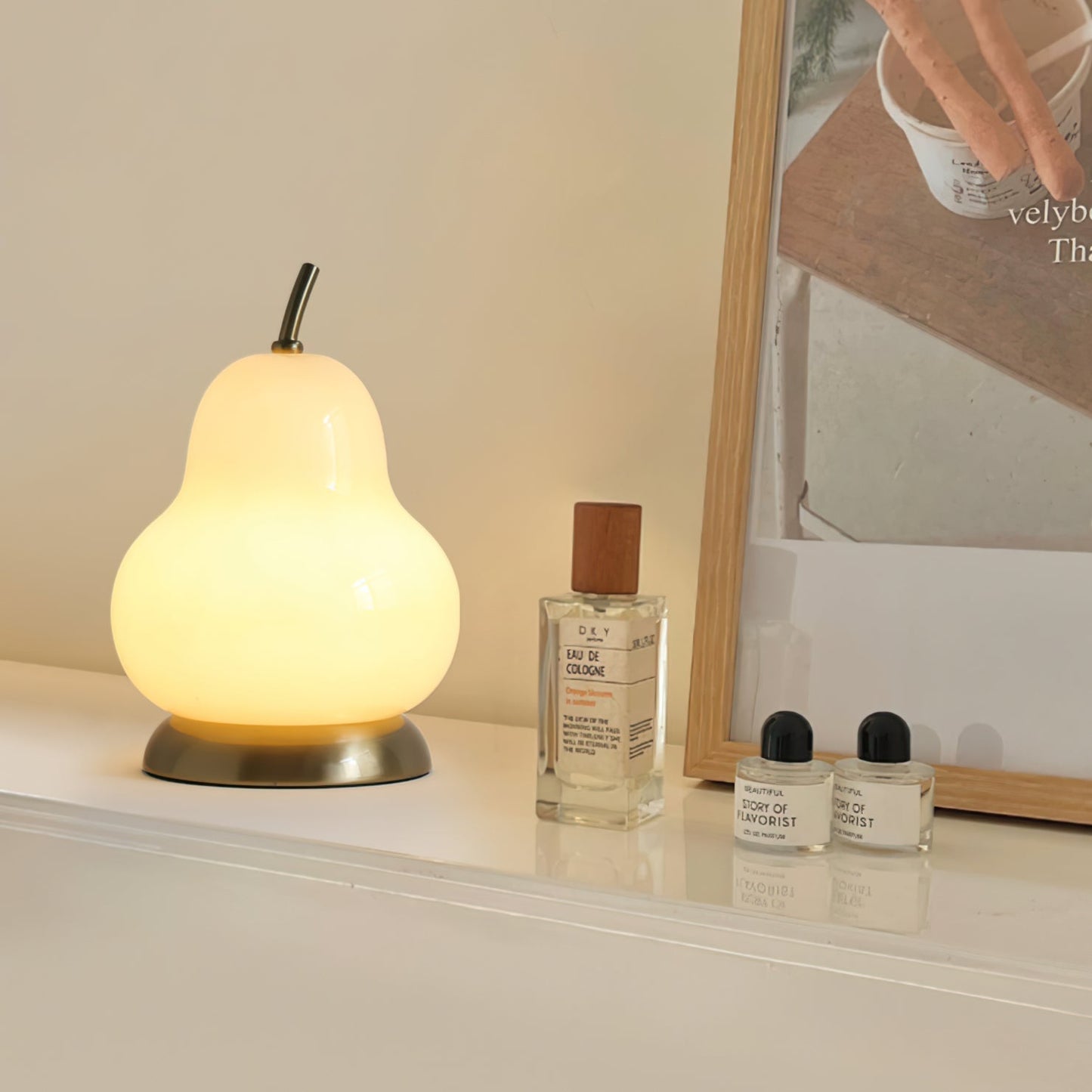 RadiantPear - Lampe de table en verre portable