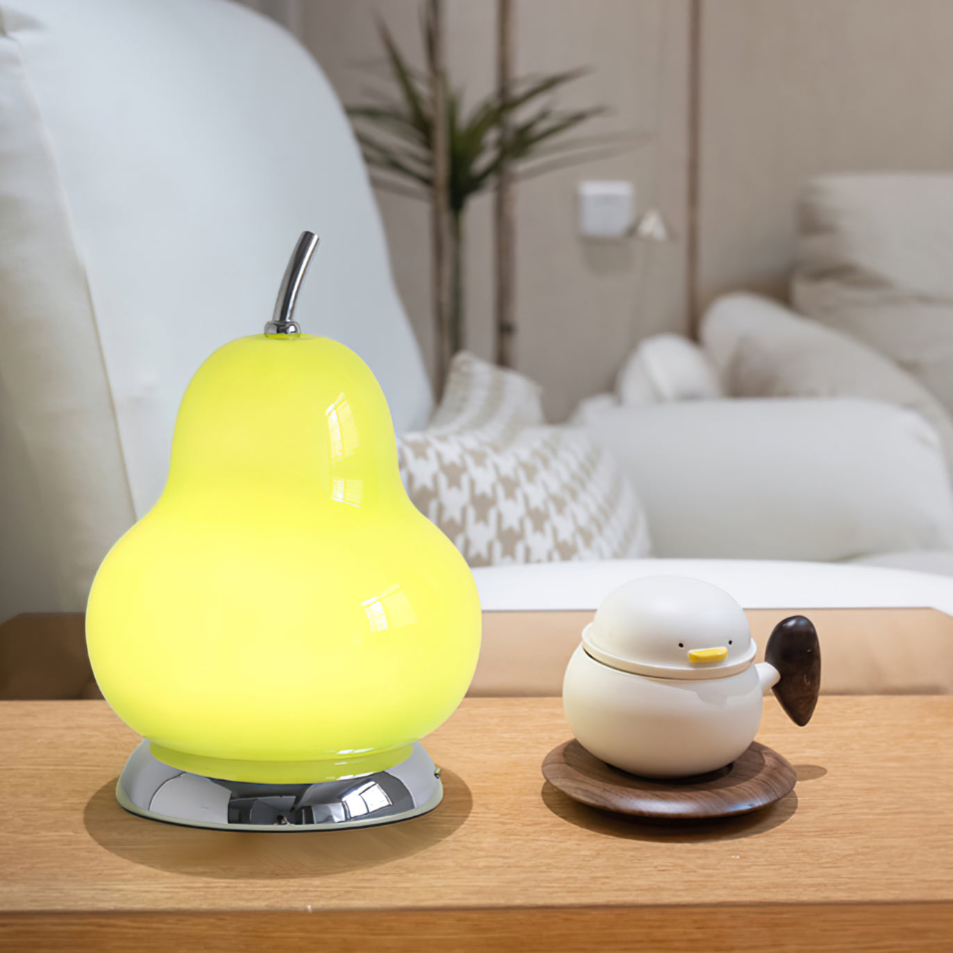 RadiantPear - Lampe de table en verre portable