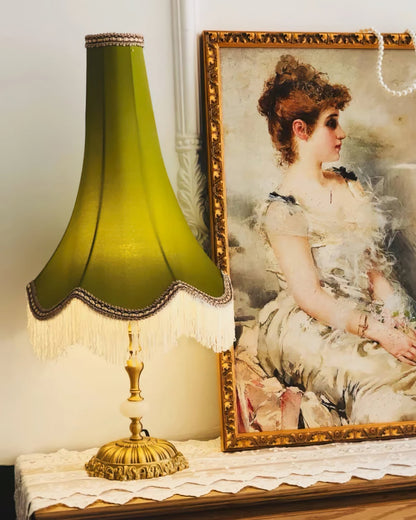 ChicGlow – Marble Footed Table Lamp with Tassel Accents