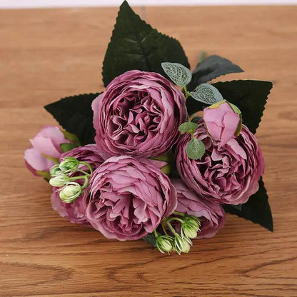 PeonyBliss | Elegant Lifelike Silk Floral Arrangement for Home Décor 1