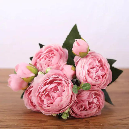 PeonyBliss | Elegant Lifelike Silk Floral Arrangement for Home Décor 2