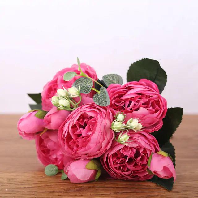 PeonyBliss | Elegant Lifelike Silk Floral Arrangement for Home Décor 4