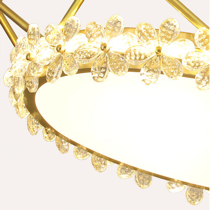 RegalLuxe - Lámpara de Techo con Estilo de Corona y Difusión de Luz Acogedora