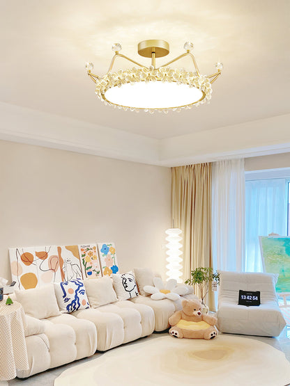 RegalLuxe - Lámpara de Techo con Estilo de Corona y Difusión de Luz Acogedora