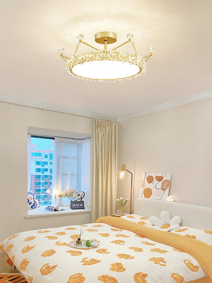 RegalLuxe - Lámpara de Techo con Estilo de Corona y Difusión de Luz Acogedora