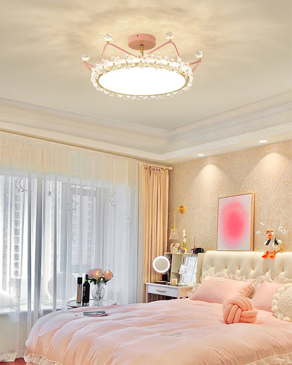 RegalLuxe - Lámpara de Techo con Estilo de Corona y Difusión de Luz Acogedora