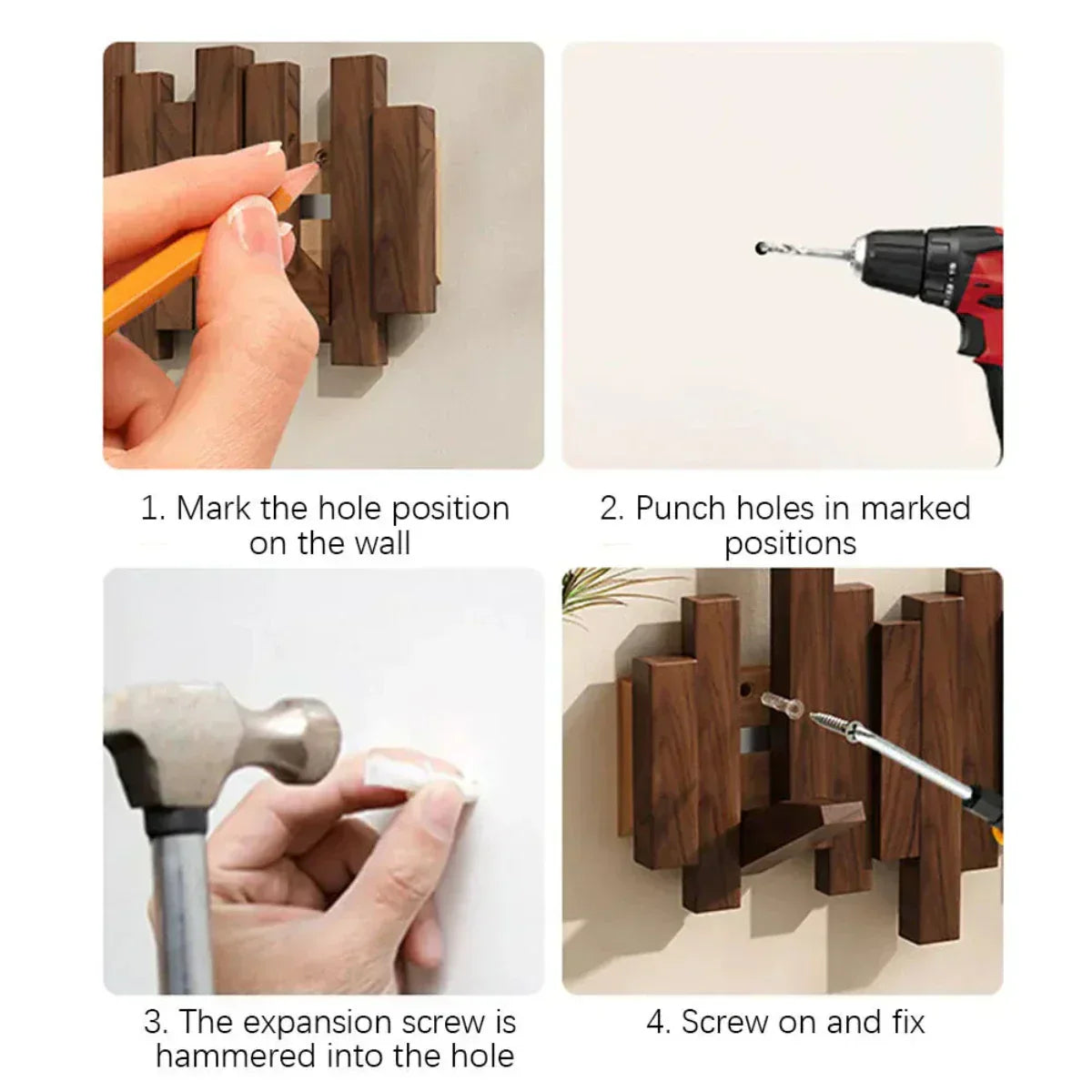 PianoWood | Elegant Minimalist Wooden Coat Hook for Wall Organization 4