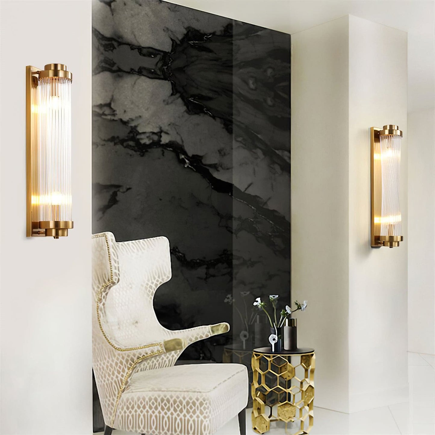 FlareGold – Elegant Gold Wall Light with LED Efficiency