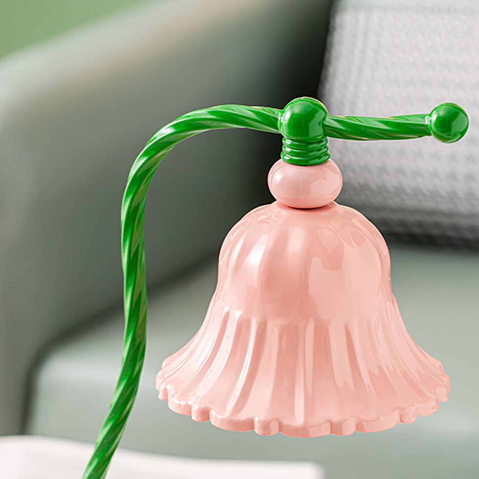 BloomAura – Charming Pink Glass Table Lamp