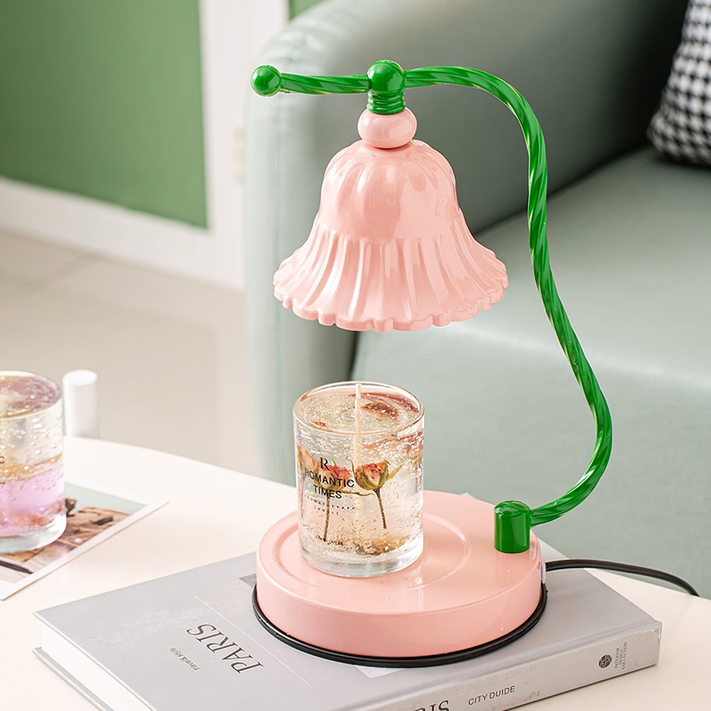 BloomAura – Charming Pink Glass Table Lamp