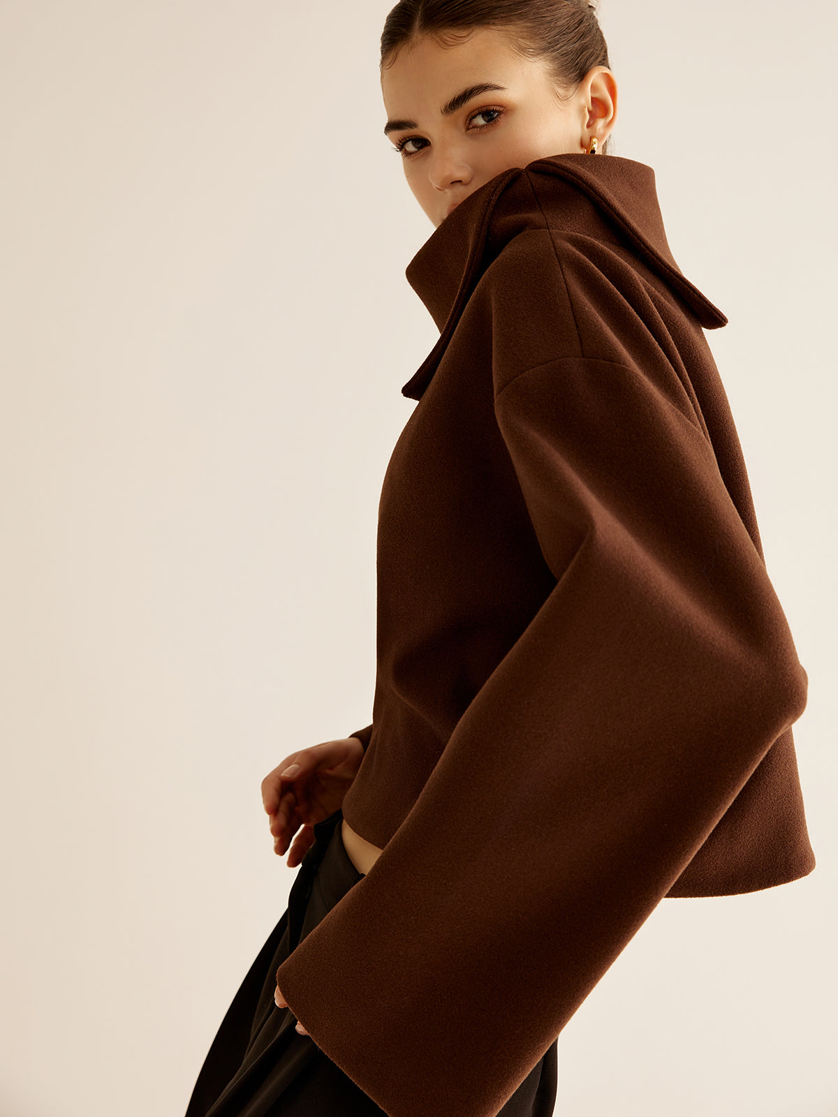 Plain Turtleneck Tweed Top 4