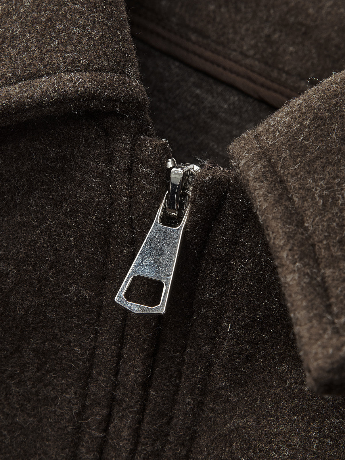 Plain Zipper Tweed Jacket 2