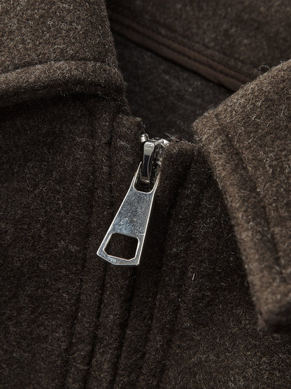 Plain Zipper Tweed Jacket 2