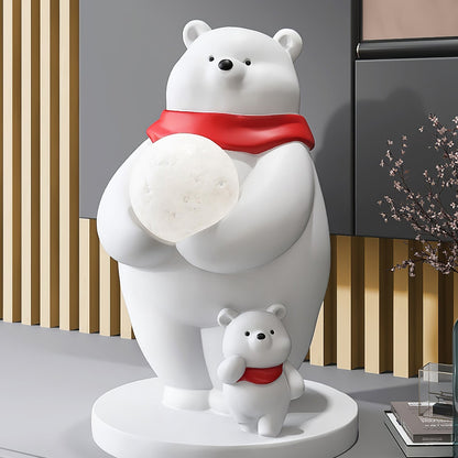 SnowGlow - Cute Table Lamp with Polar Bear Elements and Inviting Illumination