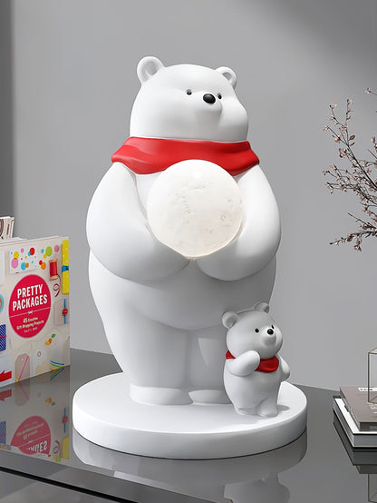 SnowGlow - Cute Table Lamp with Polar Bear Elements and Inviting Illumination