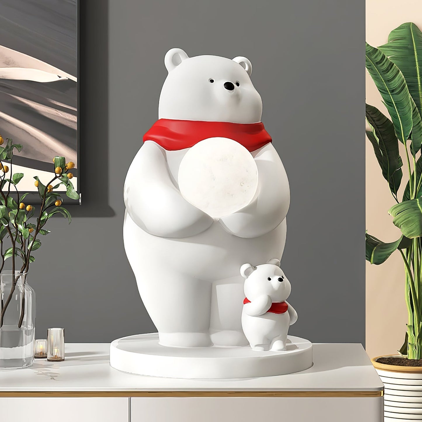 SnowGlow - Cute Table Lamp with Polar Bear Elements and Inviting Illumination