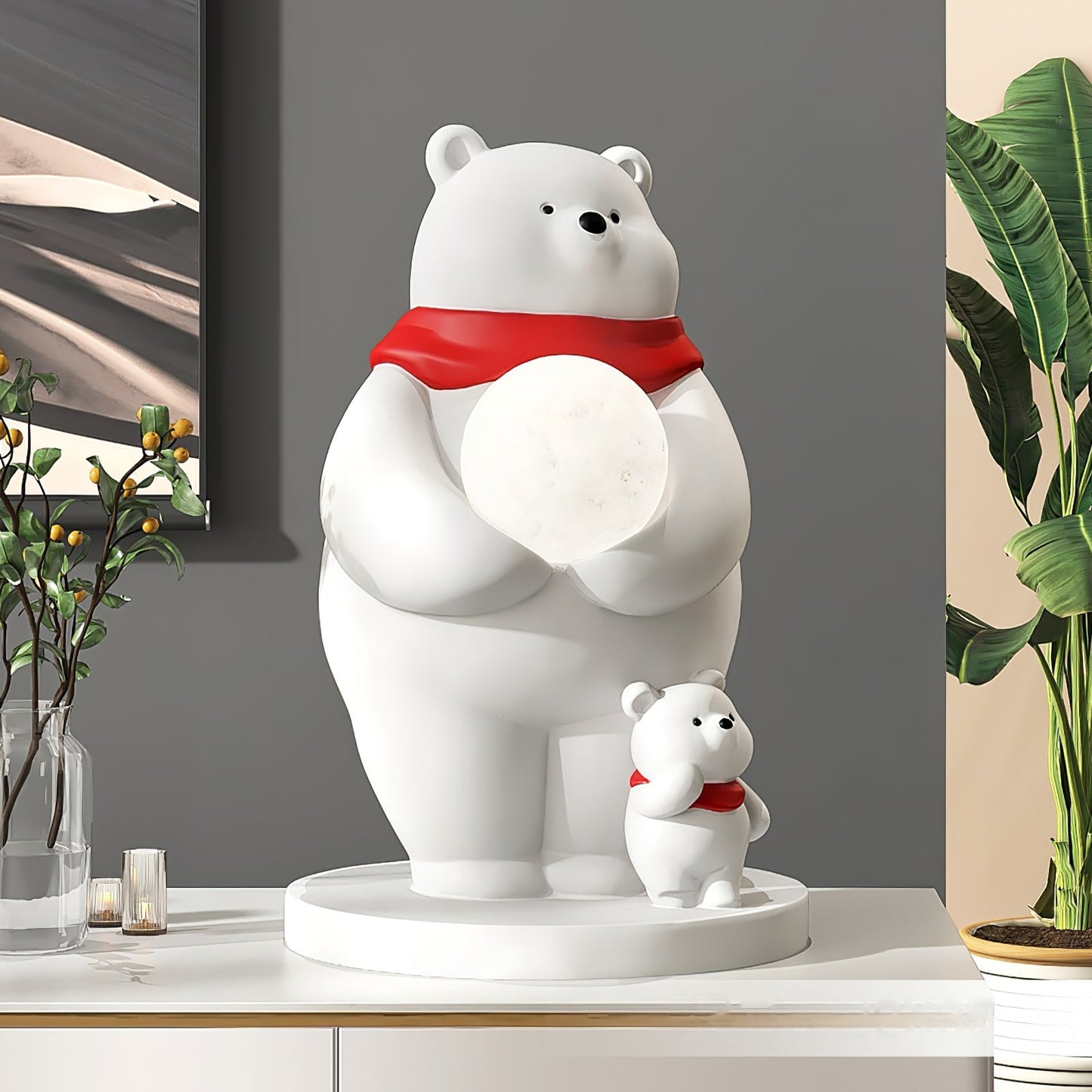SnowGlow - Cute Table Lamp with Polar Bear Elements and Inviting Illumination