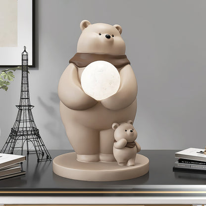SnowGlow - Cute Table Lamp with Polar Bear Elements and Inviting Illumination