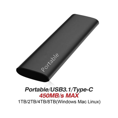 Portable External SSD High Speed Aluminum Storage Drive 5
