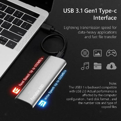 Portable External SSD High Speed Aluminum Storage Drive 7