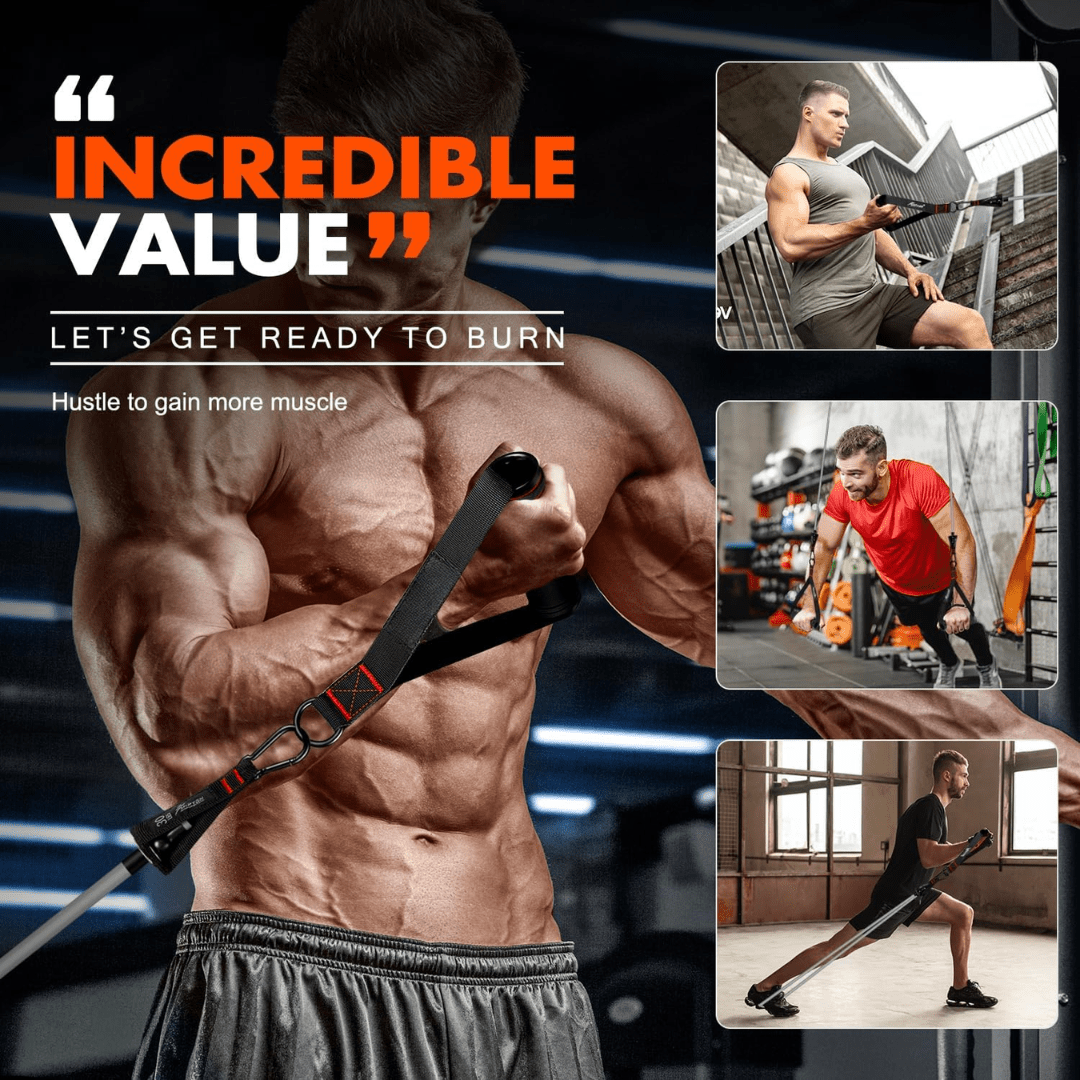 PowerFlex Resistance Bands – Resistance band set for full body training & rehabilitation with handles, ankle straps & door anchor 2