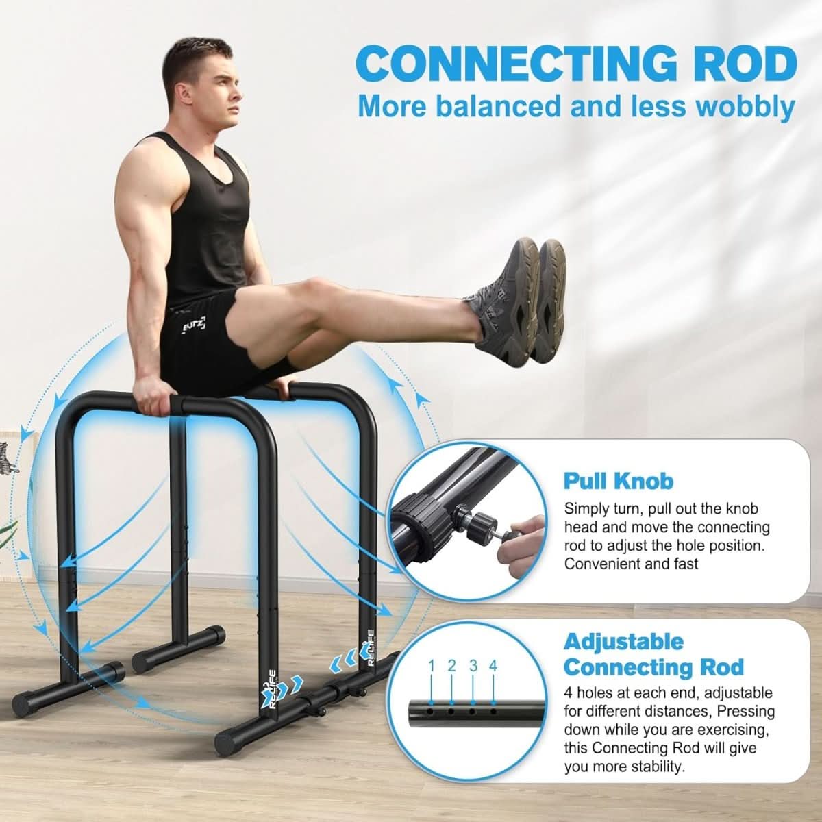 Powerdip – Adjustable steel dip station for upper body training 1