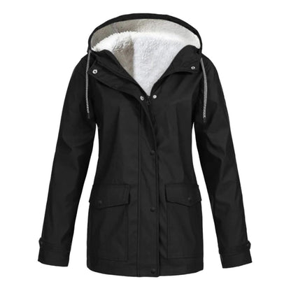 DrizzleGlow | Trendy Waterproof Jacket with Cozy Fleece