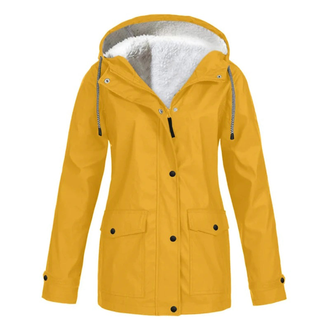 DrizzleGlow | Trendy Waterproof Jacket with Cozy Fleece