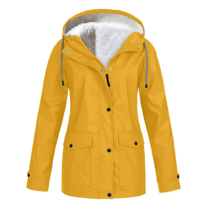 DrizzleGlow | Trendy Waterproof Jacket with Cozy Fleece