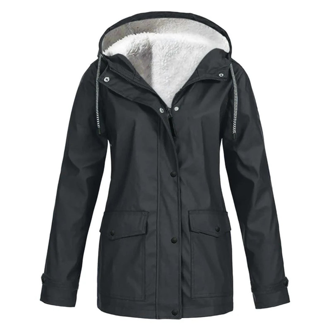 DrizzleGlow | Trendy Waterproof Jacket with Cozy Fleece