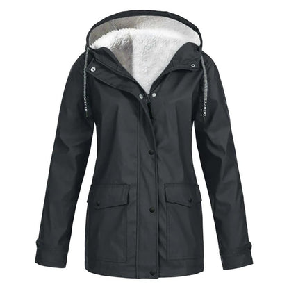 DrizzleGlow | Trendy Waterproof Jacket with Cozy Fleece