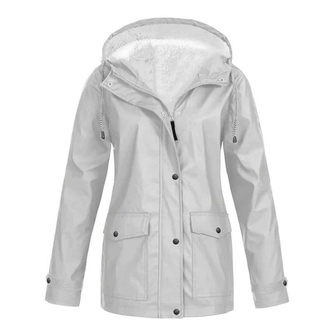 DrizzleGlow | Trendy Waterproof Jacket with Cozy Fleece