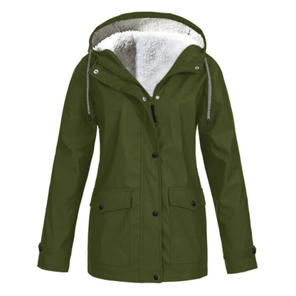 DrizzleGlow | Trendy Waterproof Jacket with Cozy Fleece