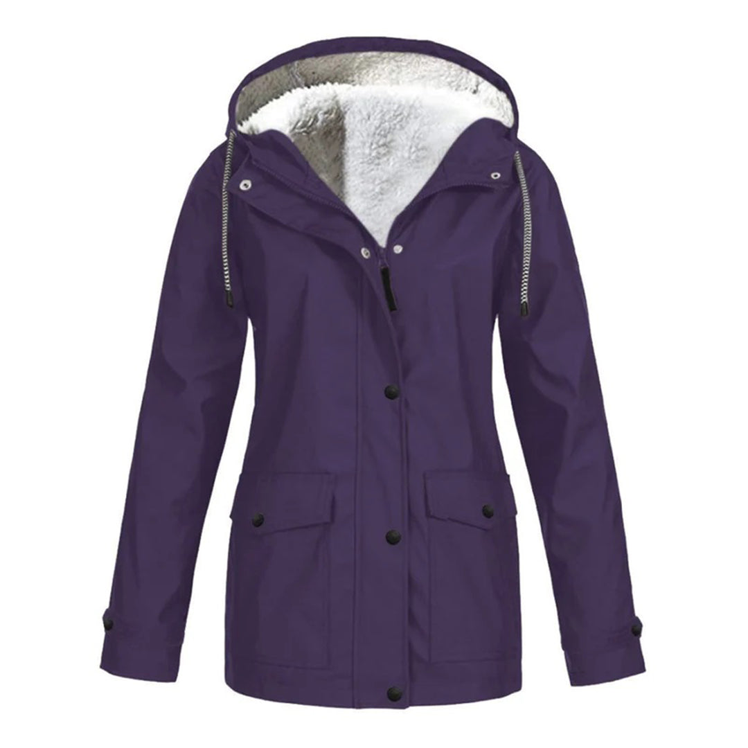 DrizzleGlow | Trendy Waterproof Jacket with Cozy Fleece