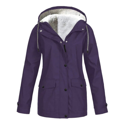 DrizzleGlow | Trendy Waterproof Jacket with Cozy Fleece