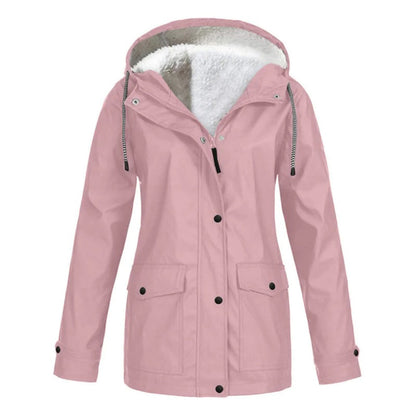 DrizzleGlow | Trendy Waterproof Jacket with Cozy Fleece
