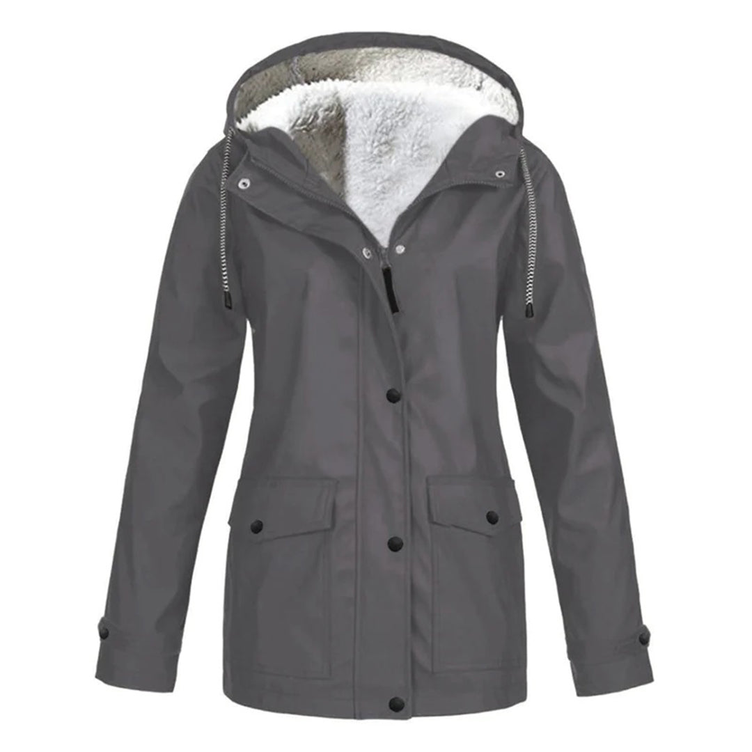 DrizzleGlow | Trendy Waterproof Jacket with Cozy Fleece