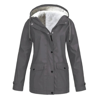 DrizzleGlow | Trendy Waterproof Jacket with Cozy Fleece