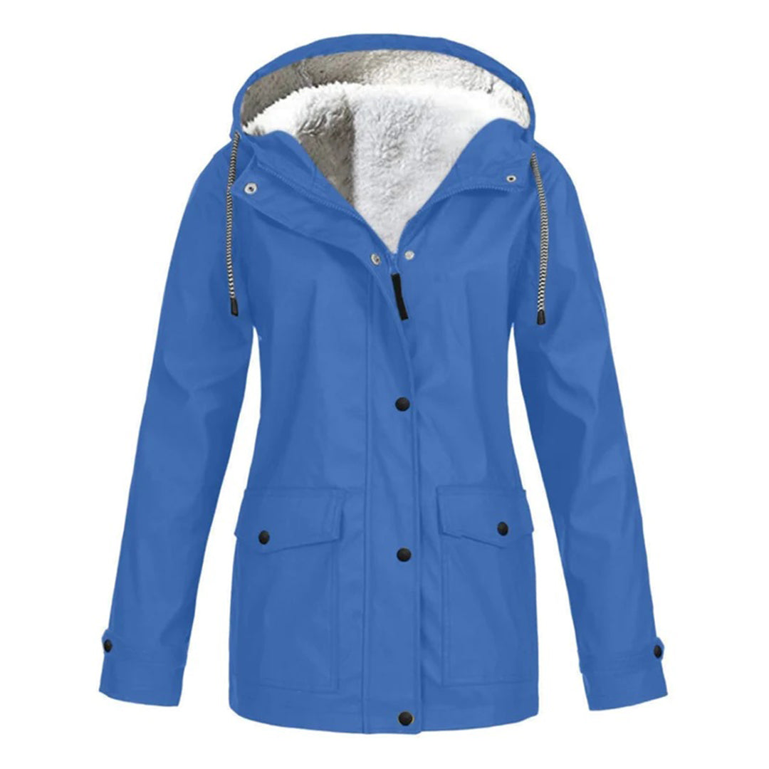 DrizzleGlow | Trendy Waterproof Jacket with Cozy Fleece