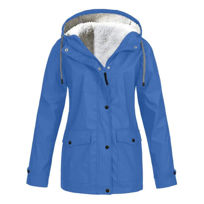 DrizzleGlow | Trendy Waterproof Jacket with Cozy Fleece