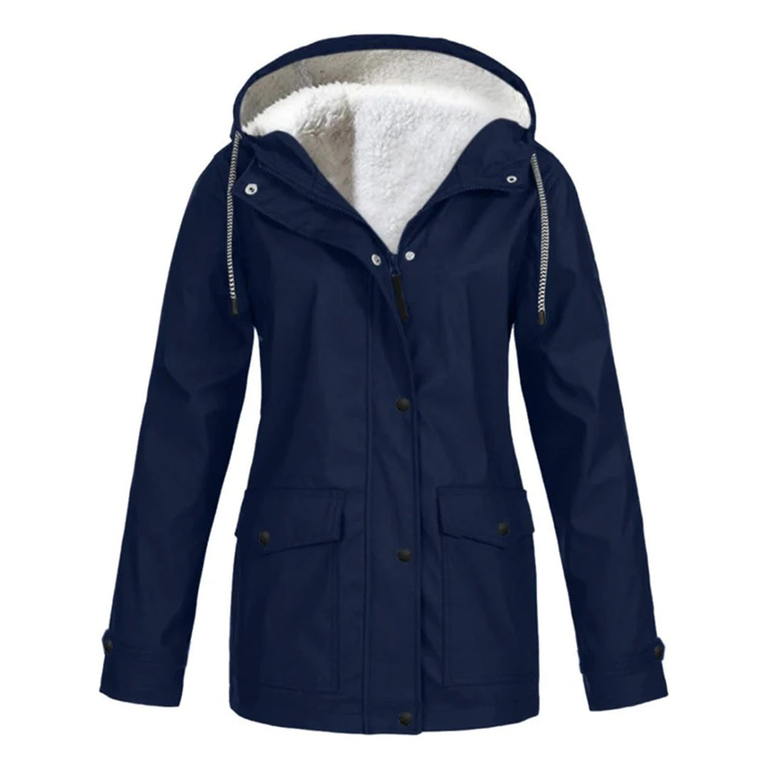 DrizzleGlow | Trendy Waterproof Jacket with Cozy Fleece