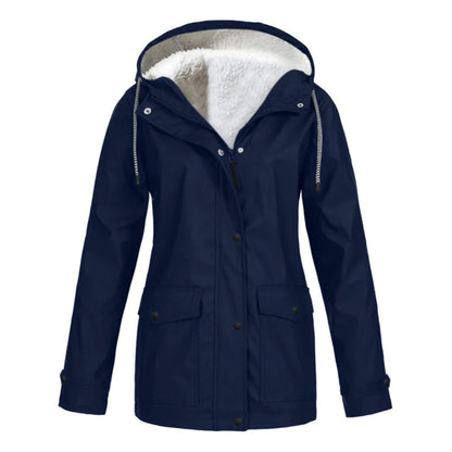DrizzleGlow | Trendy Waterproof Jacket with Cozy Fleece