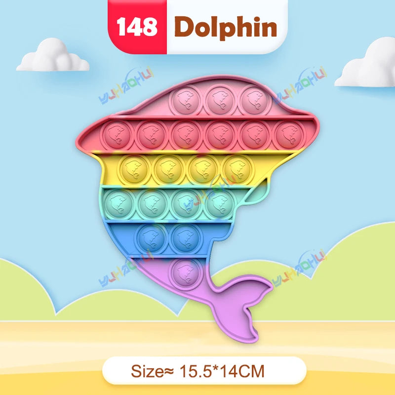 Rainbow Pop It Fidget Toy for Stress Relief – Sensory Toy for Autism and Adults, Silicone 11