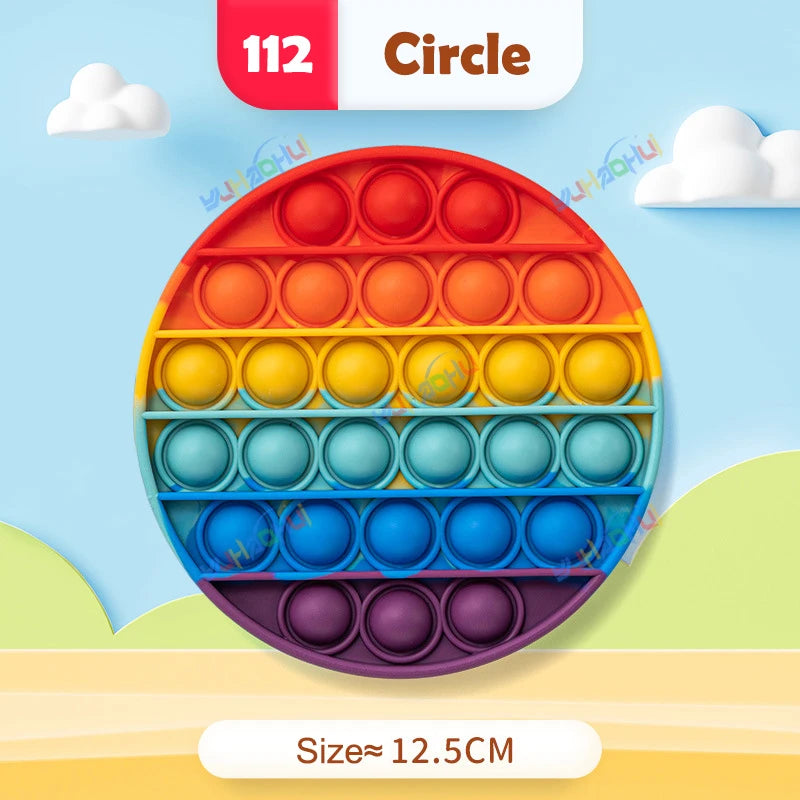 Rainbow Pop It Fidget Toy for Stress Relief – Sensory Toy for Autism and Adults, Silicone 12