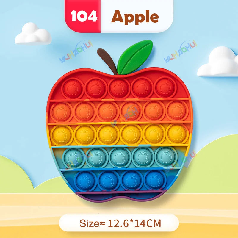 Rainbow Pop It Fidget Toy for Stress Relief – Sensory Toy for Autism and Adults, Silicone 13