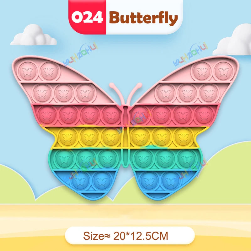 Rainbow Pop It Fidget Toy for Stress Relief – Sensory Toy for Autism and Adults, Silicone 17