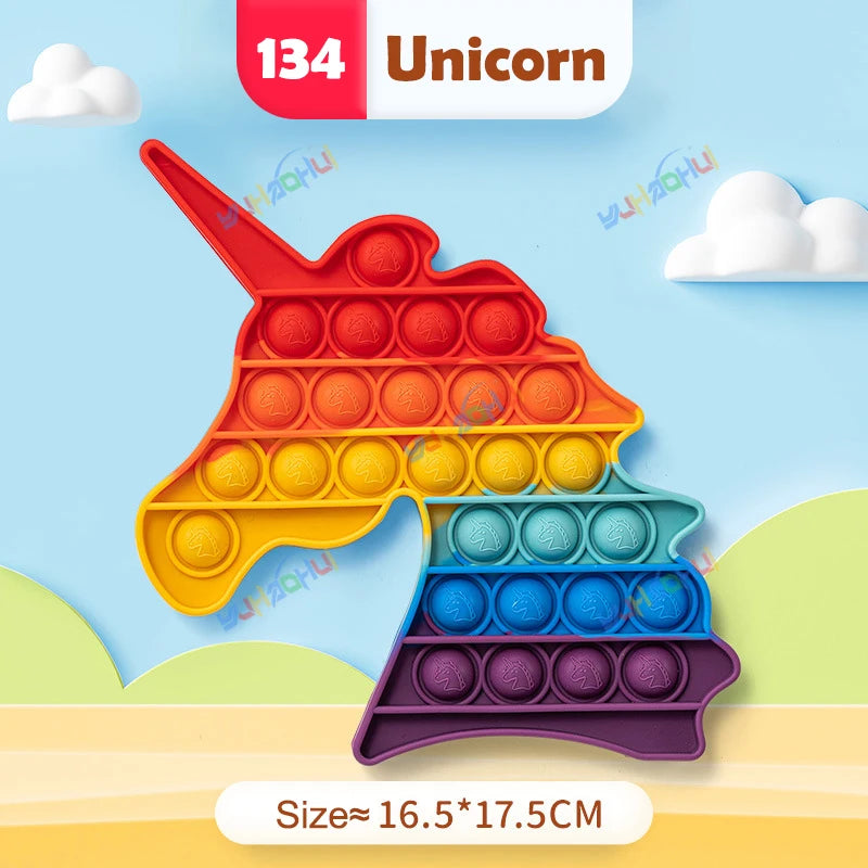 Rainbow Pop It Fidget Toy for Stress Relief – Sensory Toy for Autism and Adults, Silicone 19