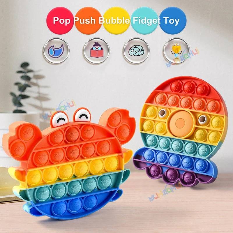 Rainbow Pop It Fidget Toy for Stress Relief – Sensory Toy for Autism and Adults, Silicone 2